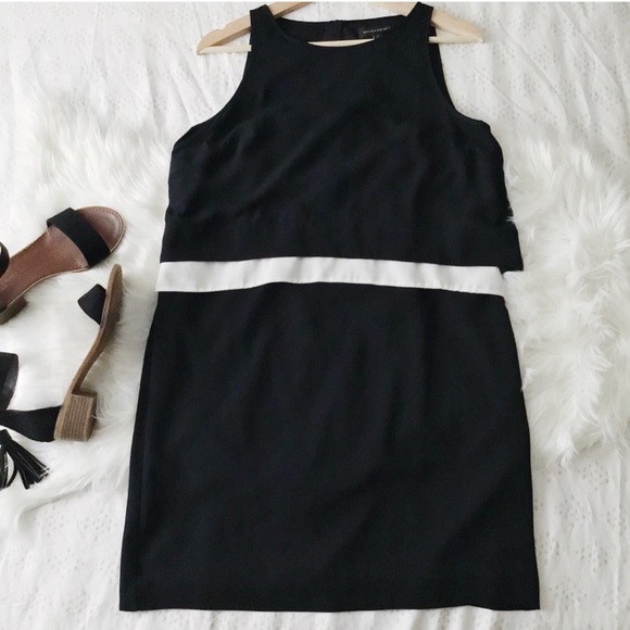 Banana Republic Vintage Style Black & Cream Layered Dress - Picture 2 of 12